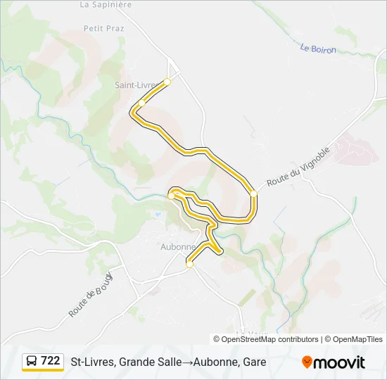 Plan de la ligne 722 de bus