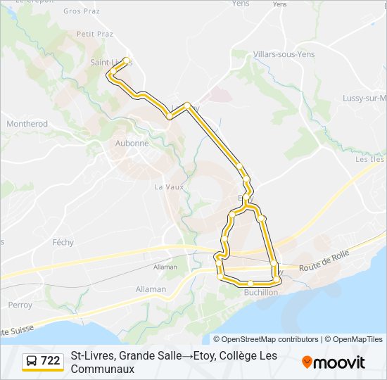 722 Bus Line Map