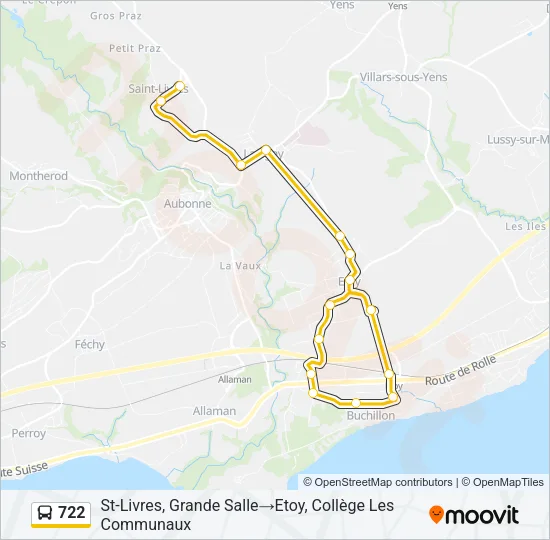 722 Bus Line Map