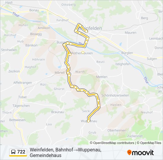 722 Bus Line Map