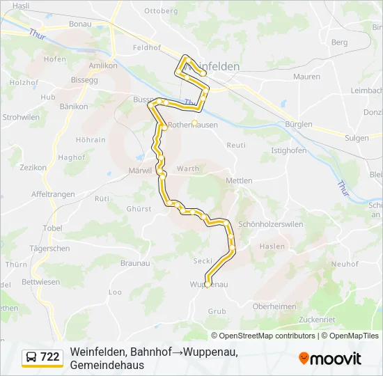 722 Bus Line Map