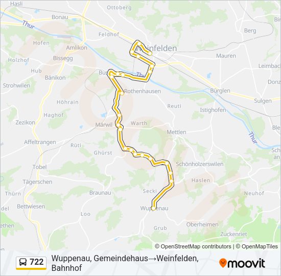 722 Bus Line Map
