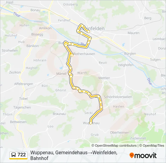 722 Bus Line Map