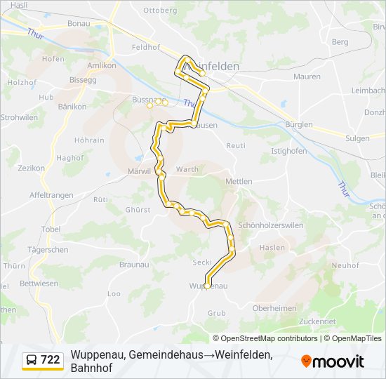 722 Bus Line Map