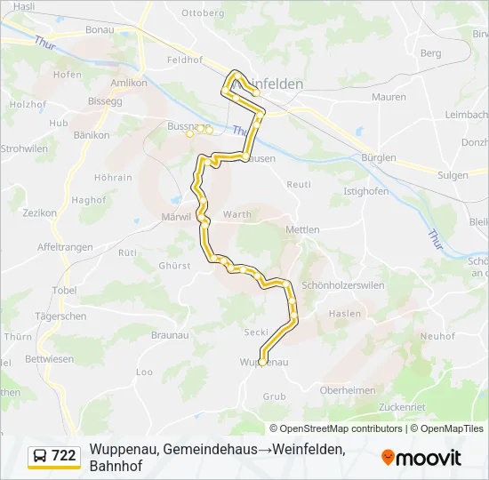 722 Bus Line Map