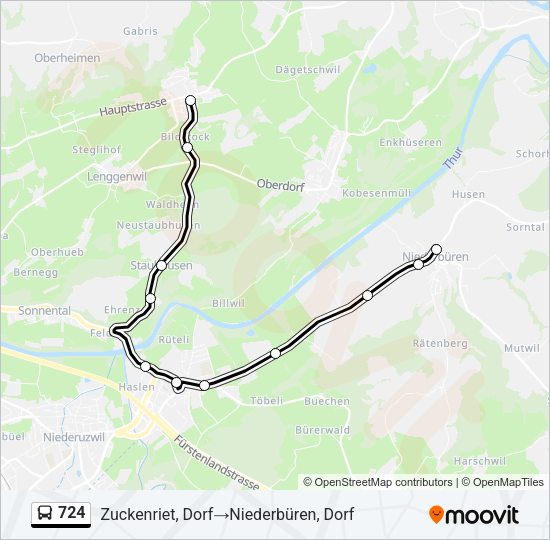 724 Bus Line Map
