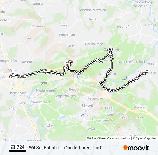724 Bus Line Map