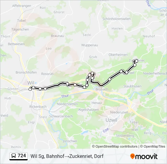 724 Bus Line Map
