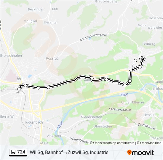 724 Bus Line Map