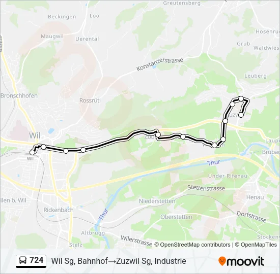724 Bus Line Map