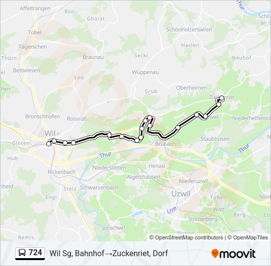 724 Bus Line Map