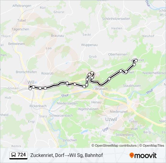 724 Bus Line Map