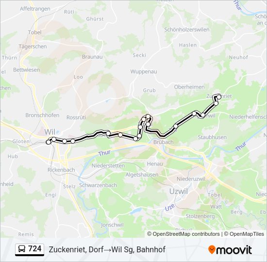 724 Bus Line Map