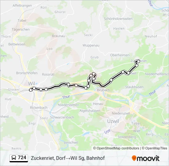 724 Bus Line Map