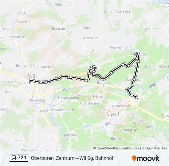 724 Bus Line Map