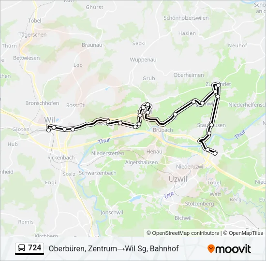 724 Bus Line Map