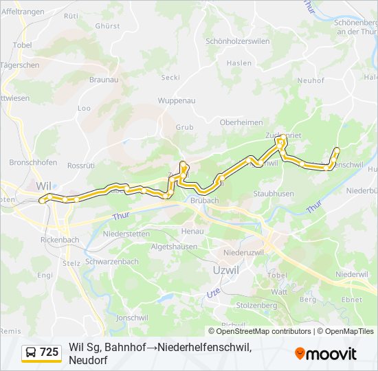 725 bus Line Map