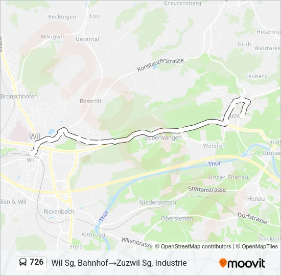726 Bus Line Map