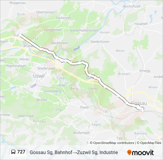 727 Bus Line Map