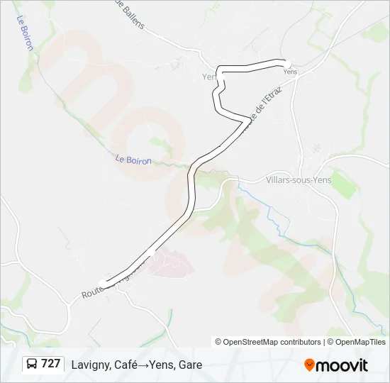 727 Bus Line Map