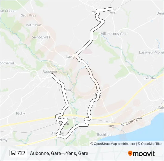 727 Bus Line Map