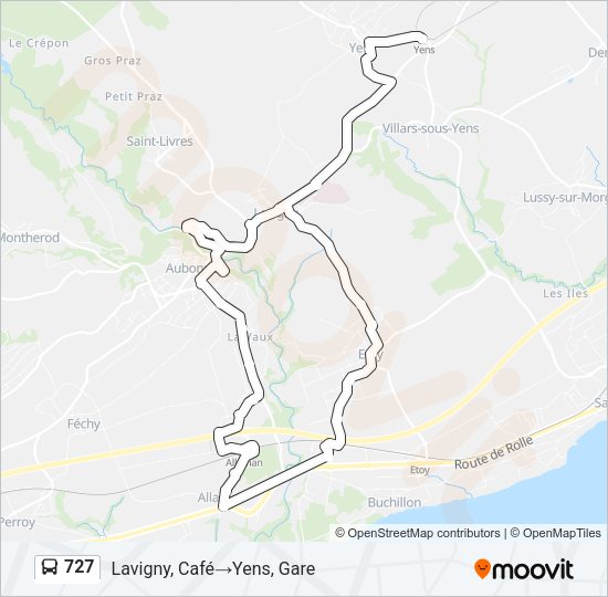 727 Bus Line Map