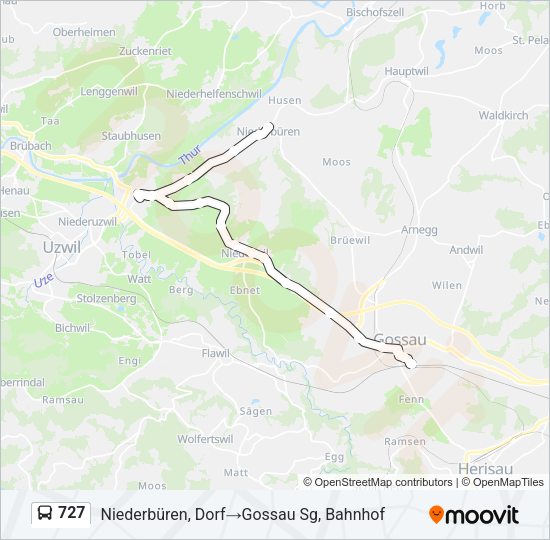 727 Bus Line Map