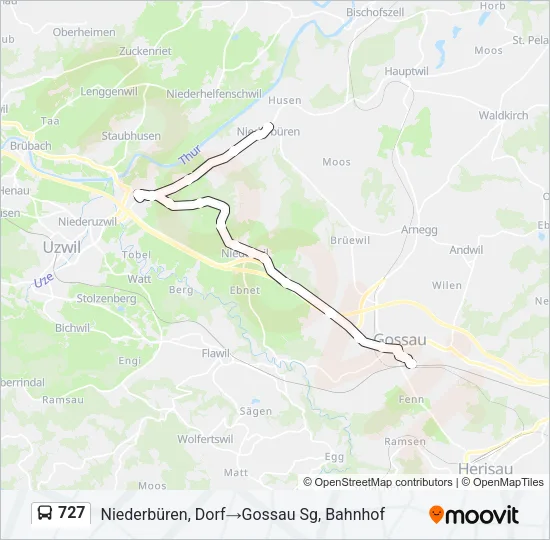 727 Bus Line Map