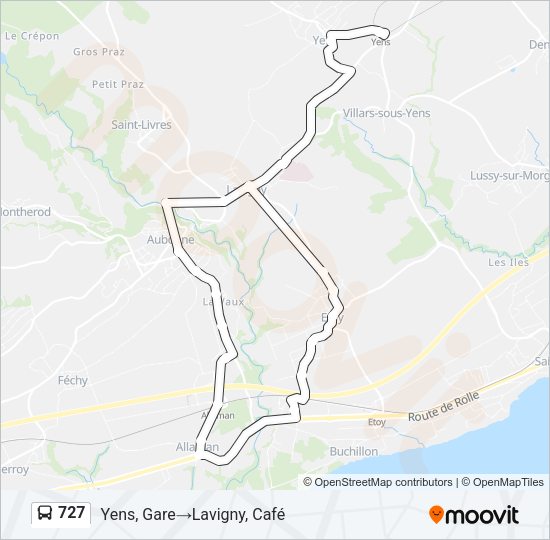 727 Bus Line Map
