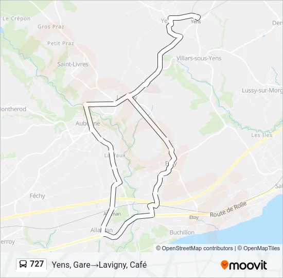 727 Bus Line Map