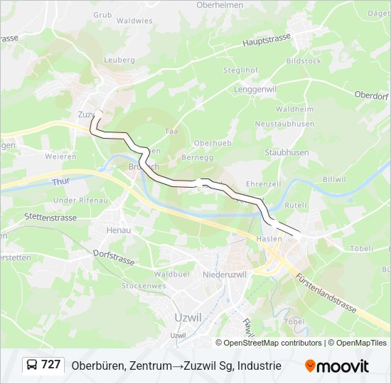 727 Bus Line Map