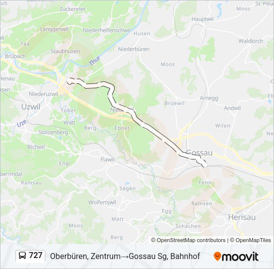 727 Bus Line Map