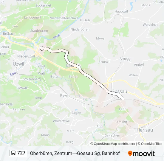 727 Bus Line Map