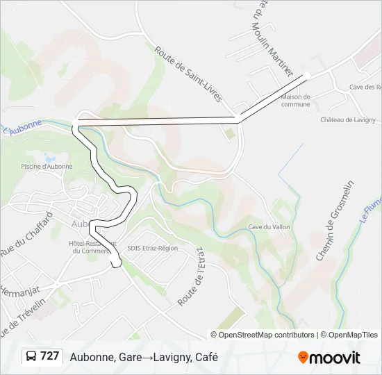727 Bus Line Map