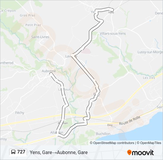727 Bus Line Map
