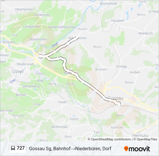 727 Bus Line Map