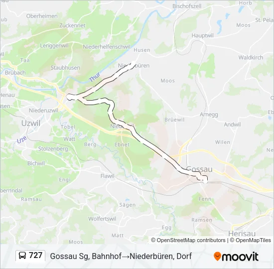 727 Bus Line Map