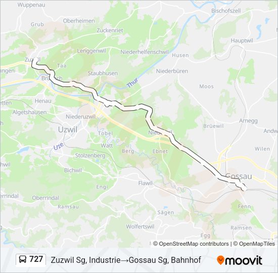 727 Bus Line Map