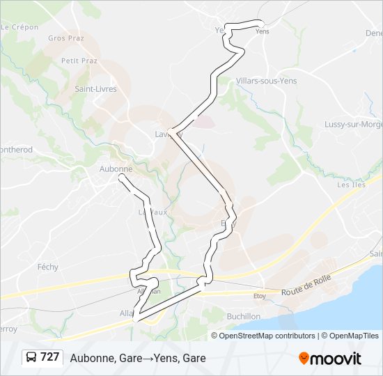 727 Bus Line Map