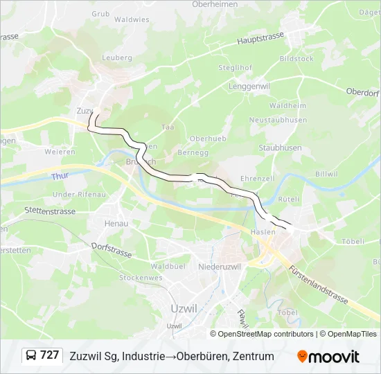 727 Bus Line Map
