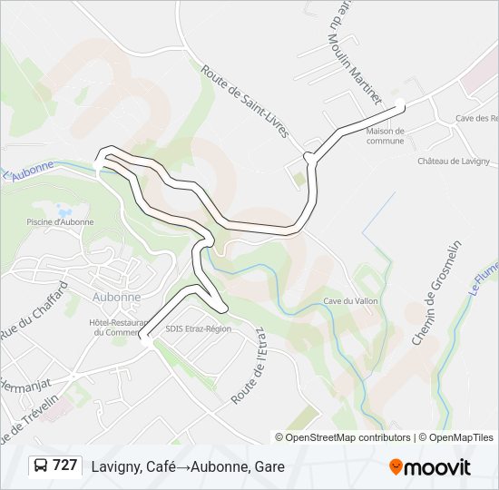 727 Bus Line Map