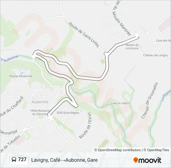 727 Bus Line Map
