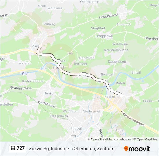 727 Bus Line Map