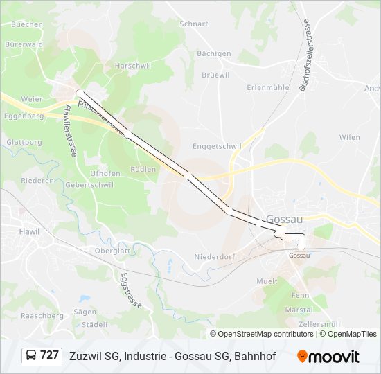 727 bus Line Map