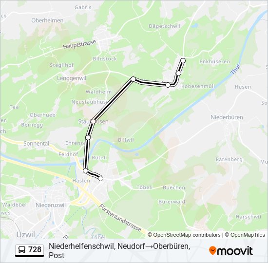 728 bus Line Map