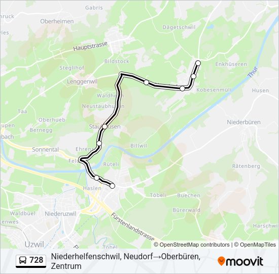 728 Bus Line Map