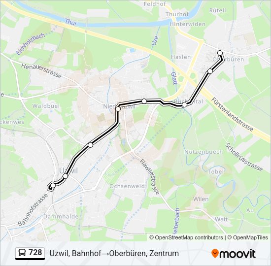 728 Bus Line Map