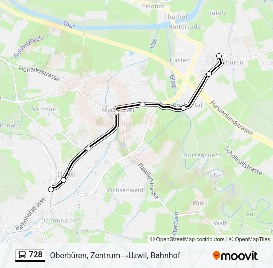 728 Bus Line Map