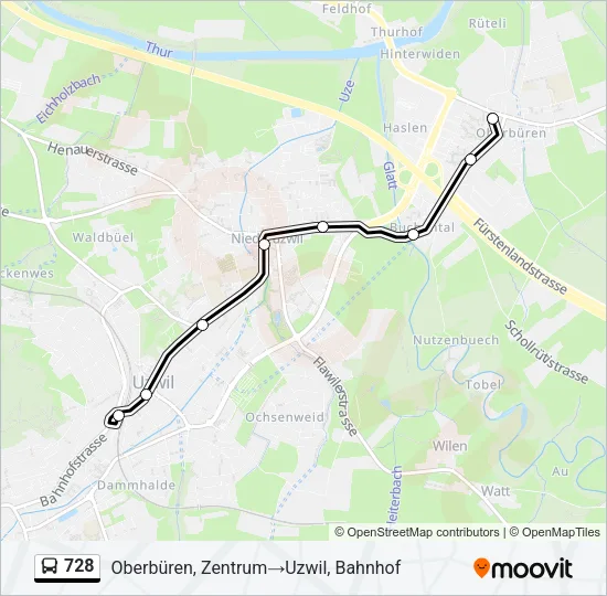 728 Bus Line Map