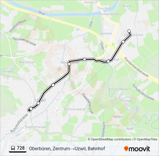 728 Bus Line Map